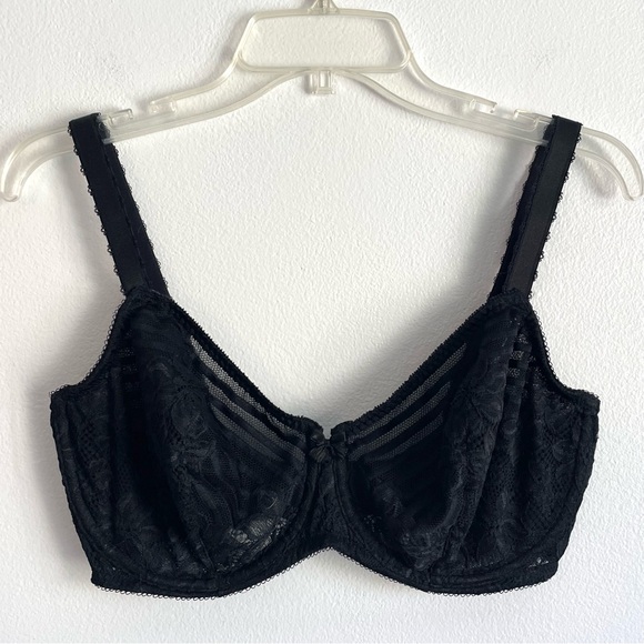 Wacoal 855204 36DDD Black Perfectionist Semi Sheer Lace Underwire Bra - Picture 1 of 5